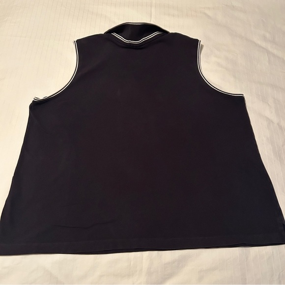Lands' End Top Sleeveless Polo Collared Navy Blue White Trim Women's Plus 3X - Picture 10 of 13